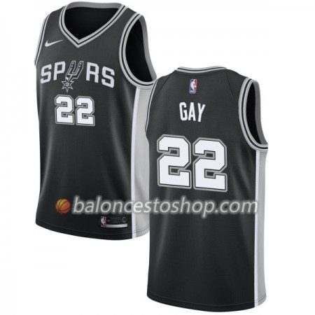 Camiseta Hombre NBA San Antonio Spurs Rudy Gay 22 Nike 2017-18 Negro Swingman